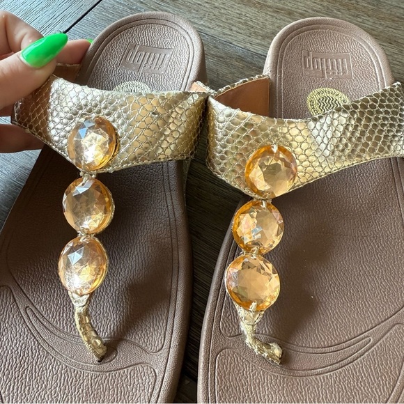 Gold jewel fitflops - Picture 2 of 7